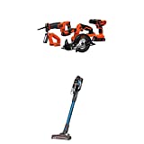 BLACK+DECKER 20V MAX Cordless Drill Combo Kit with POWERSERIES Extreme Cordless Stick Vacuum, Blue (BD4KITCDCRL & BSV2020G)