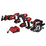 SKIL 20V 4-Tool Combo Kit: 20V Cordless Drill Driver, Reciprocating Saw, Circular Saw and Spotlight, Includes Two 2.0Ah Lithium Batteries and One Charger - CB739701