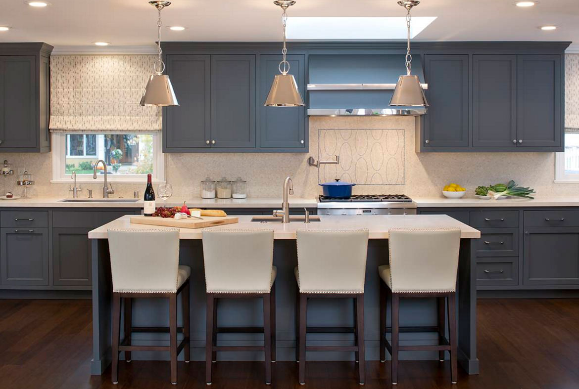 Blue Kitchen Cabinets - Sebring Design Build