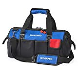 WORKPRO 18-inch Close Top Wide Mouth Storage Tool Bag with Adjustable Shoulder Strap, Sturdy Bottom