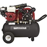 NorthStar Portable Gas-Powered Air Compressor - Honda 163cc OHV Engine, 20-Gallon Horizontal Tank, 13.7 CFM at 90 PSI