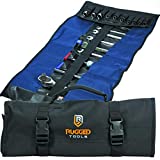 32 Pocket Tool Roll Organizer - Wrench Organizer & Tool Pouch - Wrench Roll Includes Pouches for 10 Sockets - Roll Up Tool Bag for Electrician, HVAC, Plumber, Carpenter or Mechanic - from Rugged Tool