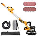 Orion Motor Tech 850W Electric Power Drywall Sander with Vacuum Dust Collector, Swivel Head Extendable Variable 5-Speed LED High Visibility Wall Grinding Machine and 12 Sanding Discs